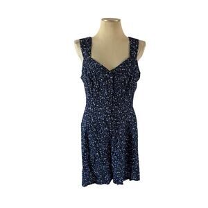 Vtg Y2K 2000s NWT Blue Ditsy Floral Romper Corset Back Sz L Cottagecore